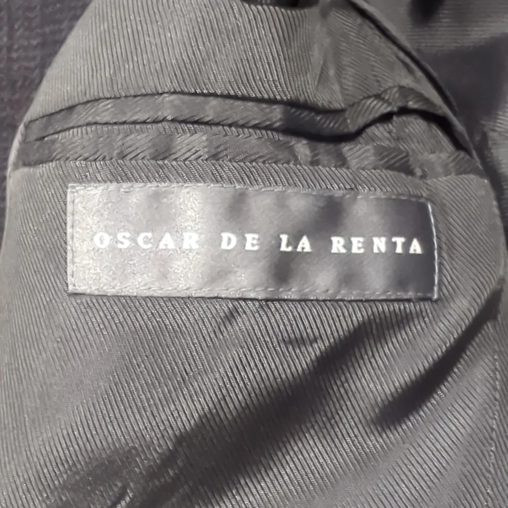 Oscar de la Renta‎ Jacket Black Check 38S Wool Sports Coat Blazer